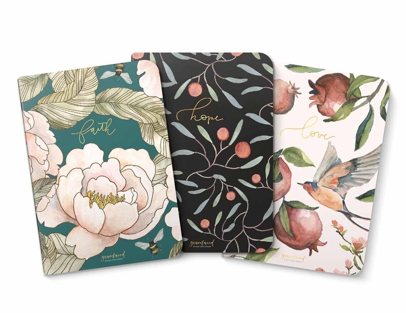 GraceLaced Lined Notebooks (Set of 3)